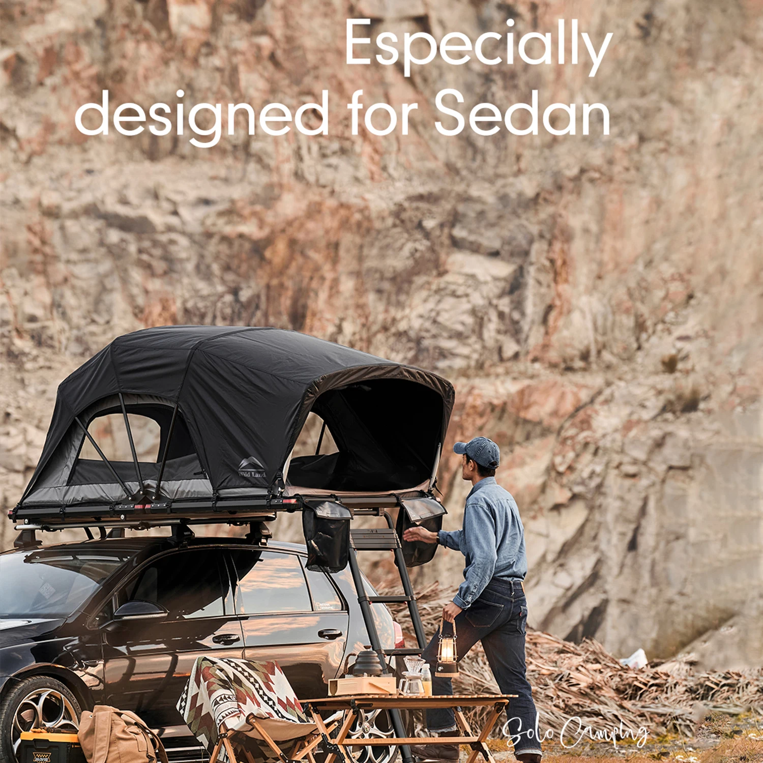 Wild Land New Inventory Compact Lite Cruiser Roof Tent 120cm for Solo Camping