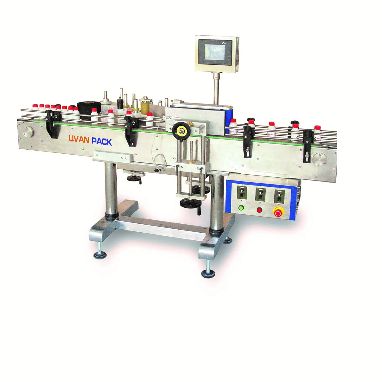 High speed automatic adhesive labeling machine for bottles