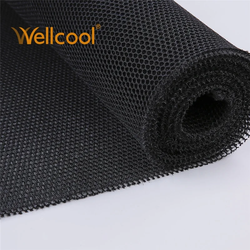 Wholesale 6mm thickness honeycomb mesh black 3d air spacer mesh fabric for tactical armor vest bag application