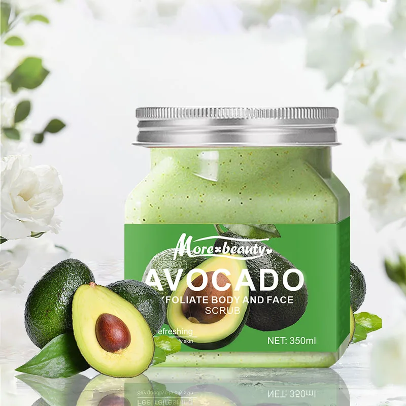 Wholesale Private Label Avocado Scrub Cream Face and Body Whitening Shower Gel Deep Cleaning Exfoliating Facial Scrub