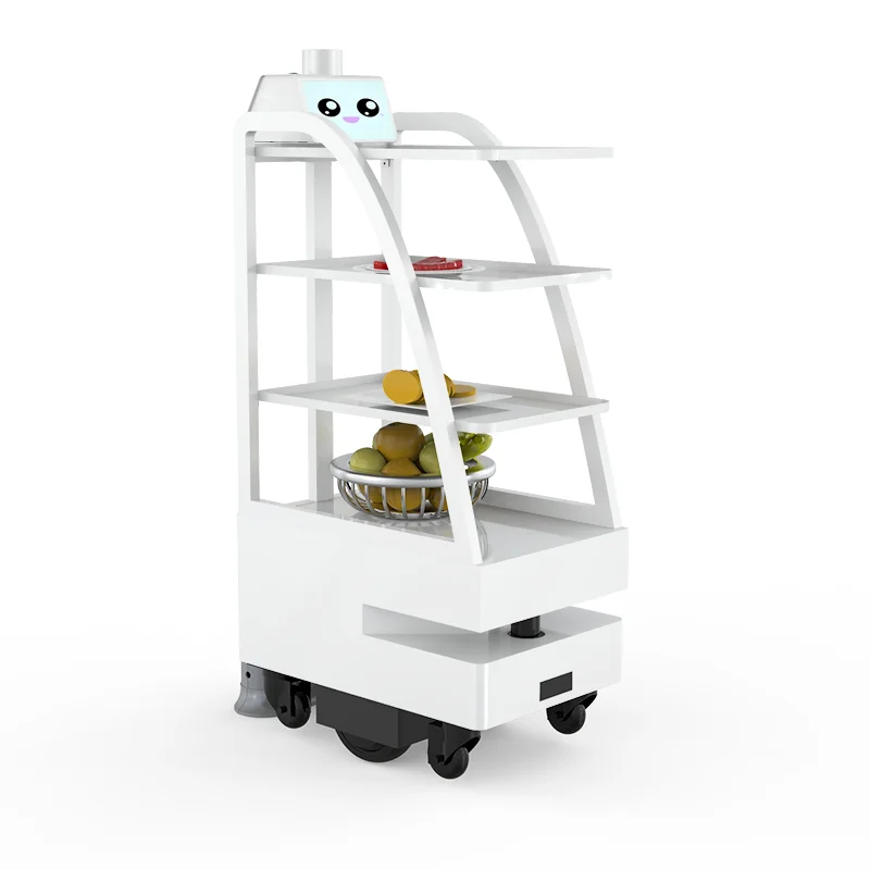 Autonomous Food Robot Hotel Needs Robotic Service Waiter Use For Food And Dish Delivery Intelligent Remote Control