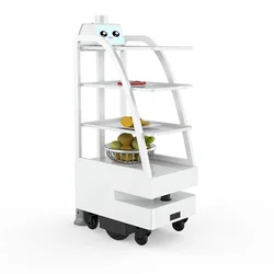 Autonomous Food Robot Hotel Needs Robotic Service Waiter Use For Food And Dish Delivery Intelligent Remote Control