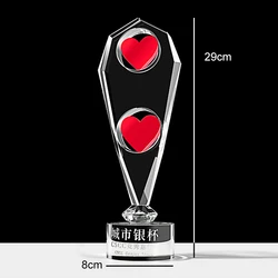 islamic wedding souvenirs heart shape crystal gift trophy