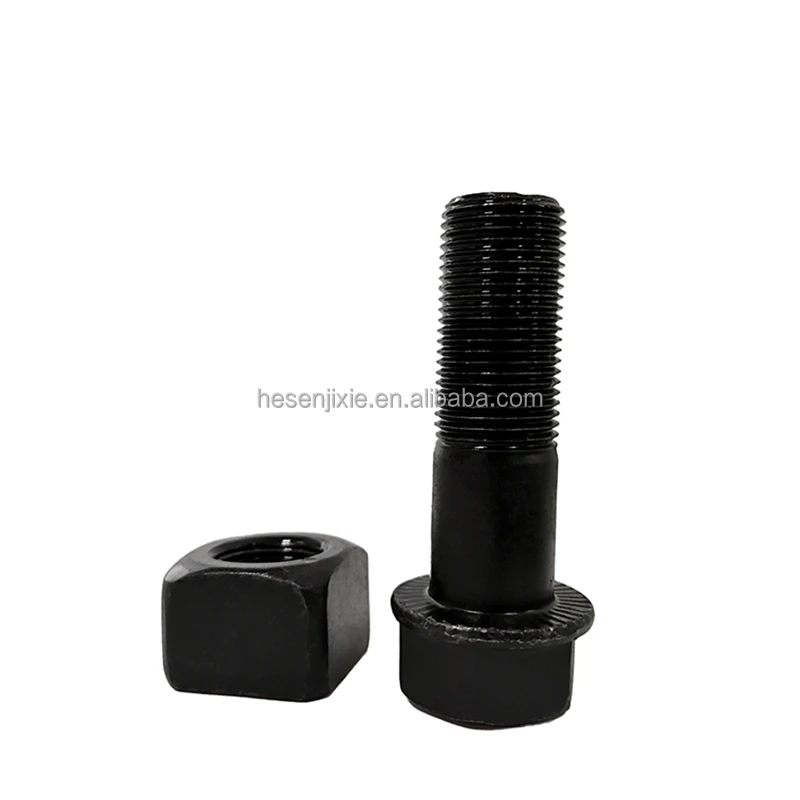 Excavator  Parts Track Bolt And Nut  M27*1.5*90mm Track Shoe Bolts