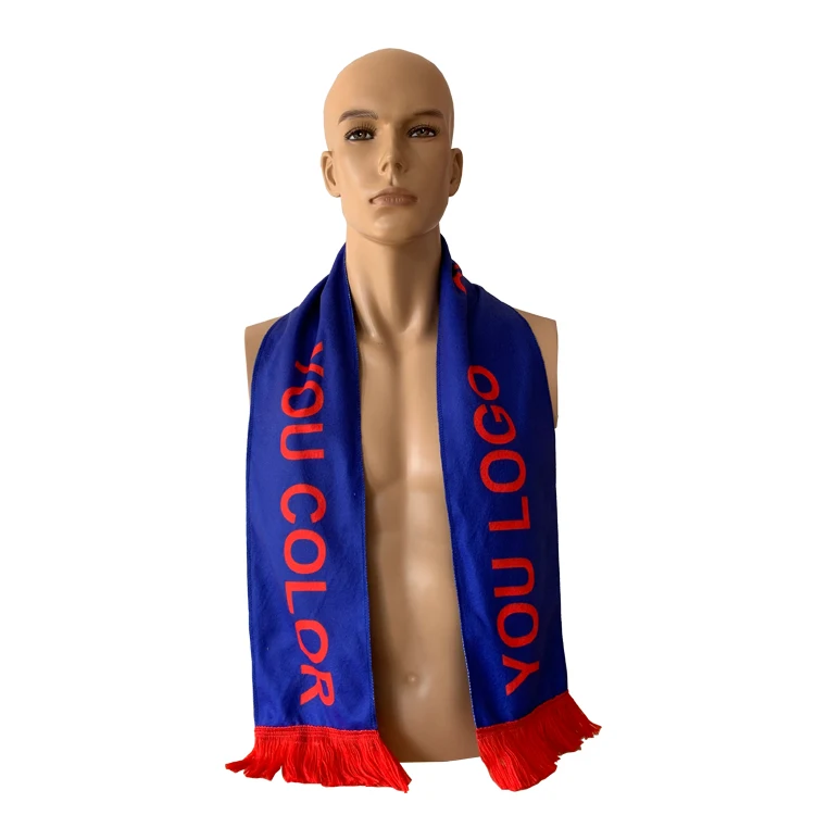 
48h Fast Delivery Custom Design Customized LOGO Printed Football Soccer Team Club Polyester Scarf 