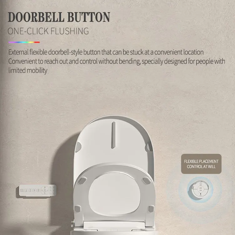 White Wall Mounted Suspended Smart Toilet Flush Ceramic WC toilets Intelligent wall hang Automatic toilet with water tank frame