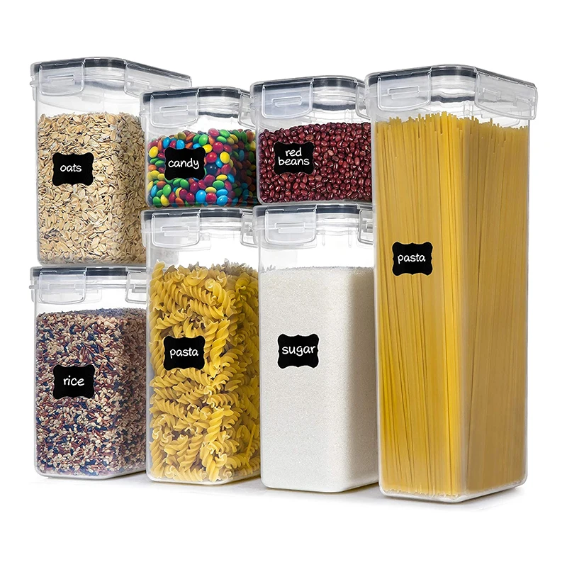 7 Pack Airtight Plastic Safe food-grade BPA-free recycle eco-friendly PP Food Container Silicon Sealed box