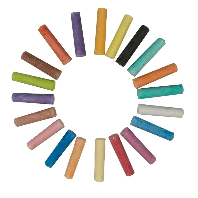 round PP bucket 12 pieces outdoor calcium sulphate sidewalk chalk stick