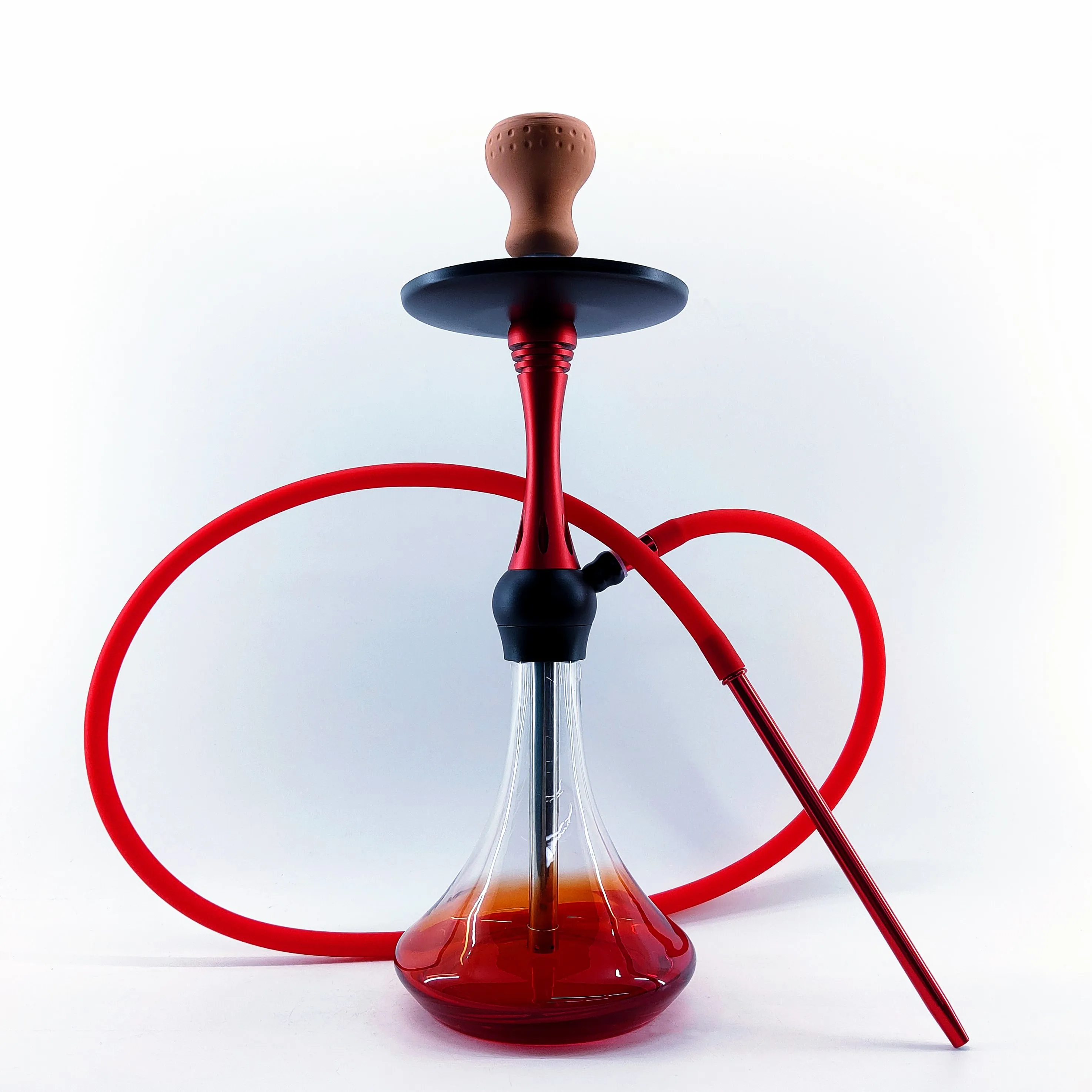 Fast delivery Europe style amber bottom glass hookah shesha vase set