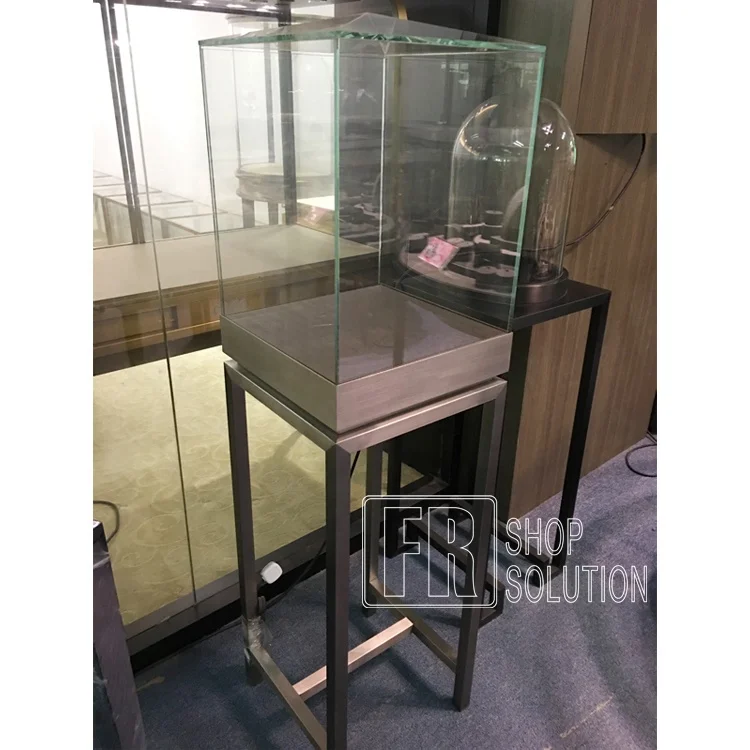 Retail High end Led illuminated Lockable glass cabinet jewelry window display kiosk showcase