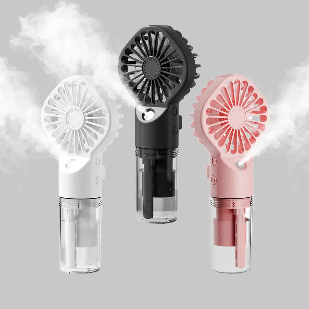 hand mini desk fan portable 4 inch 3 speed usb custom logo business gift with water spray