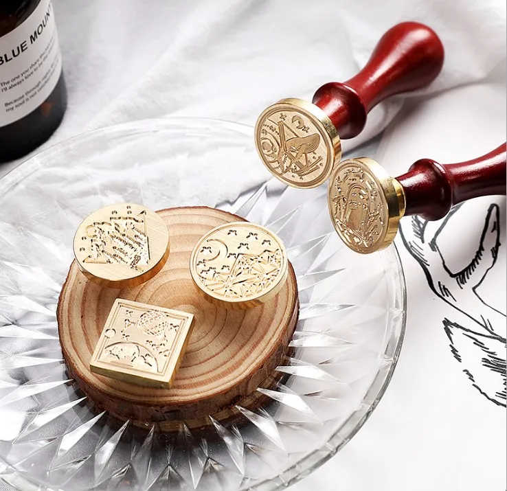 Factory High Quality Brass Head Wooden Handle wax seal stamper / wax sealing stamp