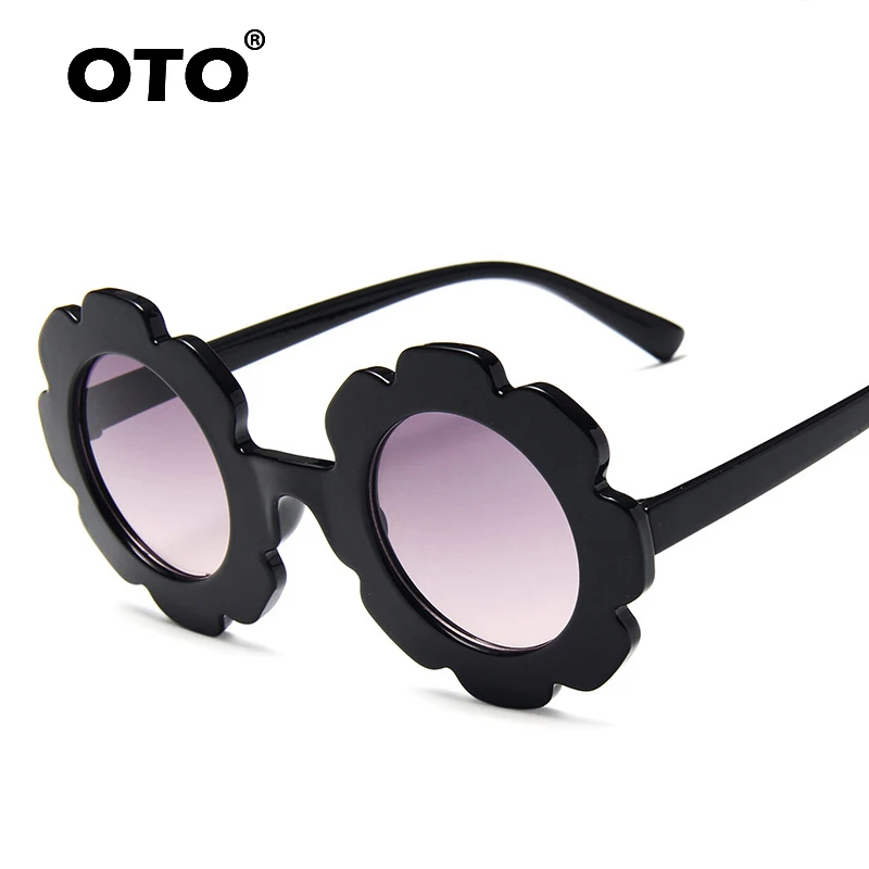 OTO 3-12 years old trendy children flower sunglasses kids round little girls with toddler kids sun glasses uv400