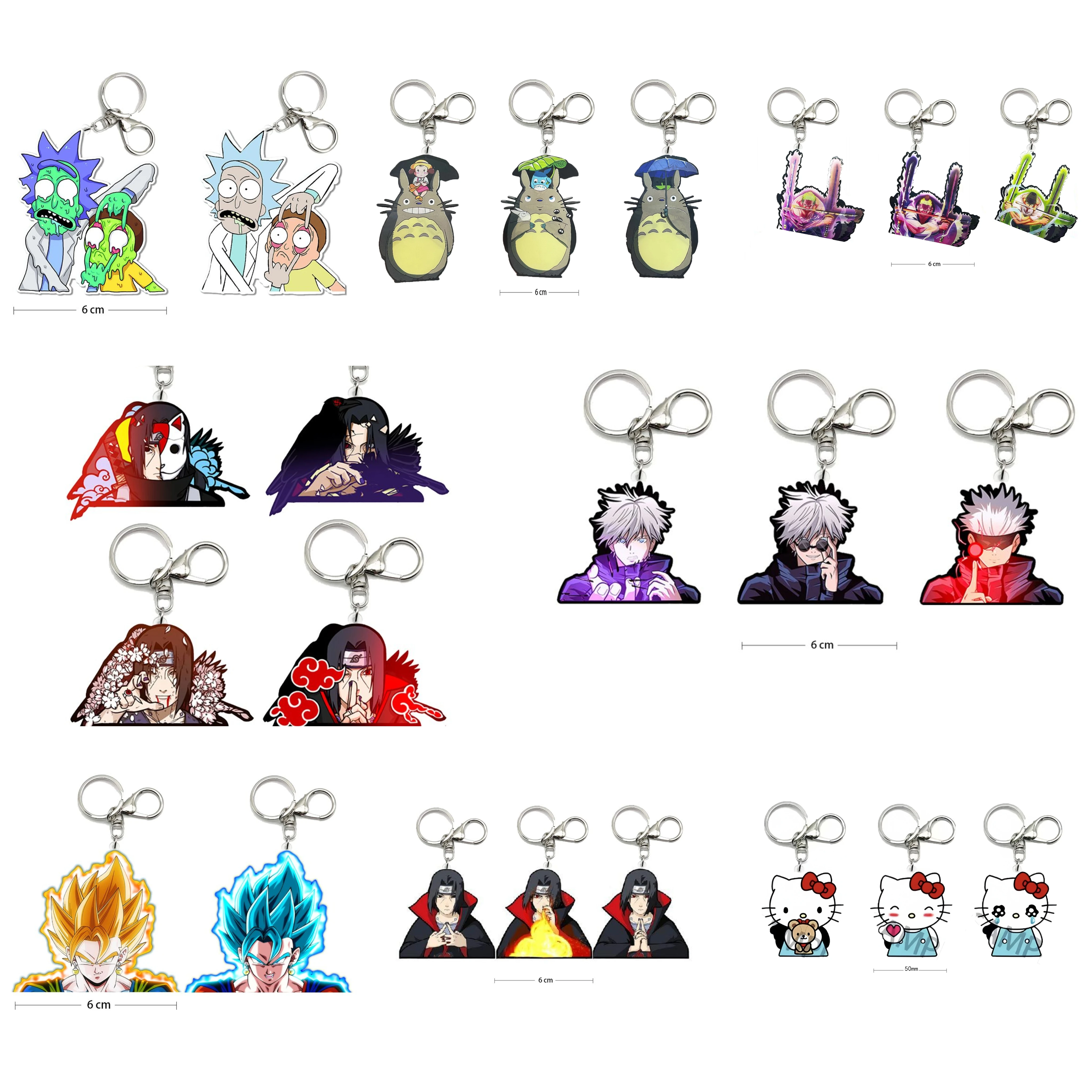 Best Selling 3D Anime Luffy  Motion Lenticular JuFlip Keychain Jujutsu Kaisen PET Acrylic Keychain for Decors