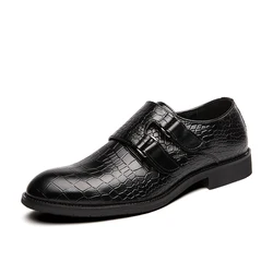 Men Oxford High Heel Loafers Casual Business Wedding Leather Dress Black Formal Shoes Slip-On