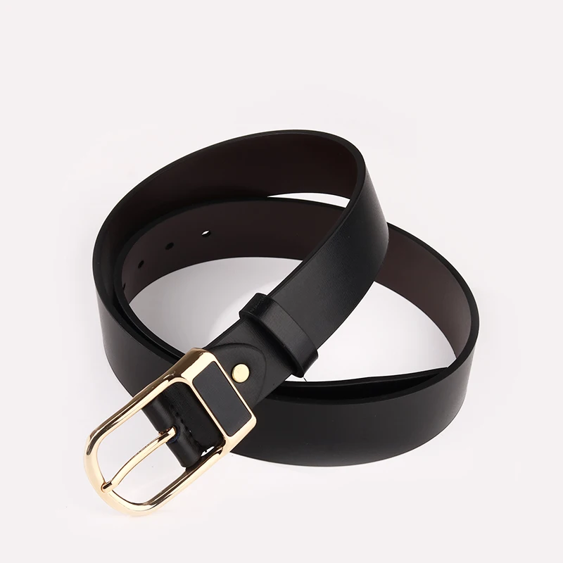 2021 Hot Double Sides PU Leather Reversible Belt Black and Brown Dress Belt Rotate Buckle Vintage Belt