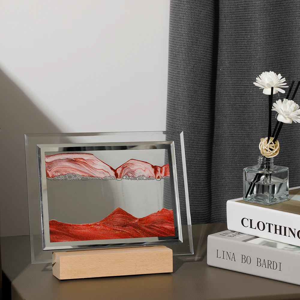 New Design Crystal Light Creative Quicksand Lamp 3D LED Flowing Sand Painting Decorative Table Lamp