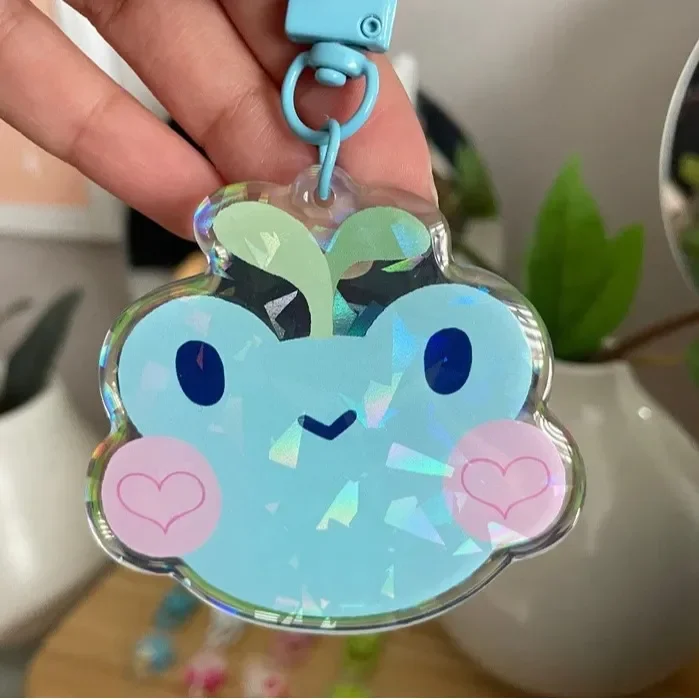 New Arrival Clear High Quality Key Chains Custom Animal Frogs Holographic Acrylic Keychain