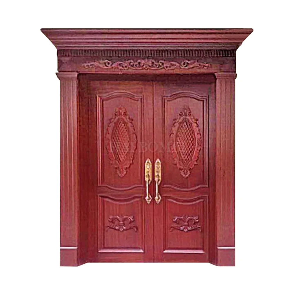 Double Wooden Door Exterior Solid Wood Door