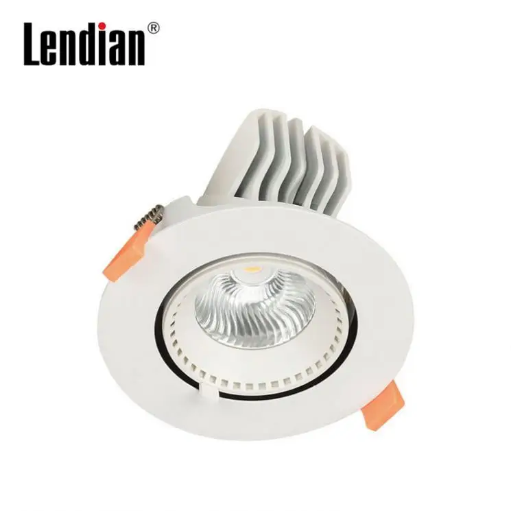 Recessed adjustable 8W15W 30W 40W cob led gimbal tiltable grille down light for projects commercial