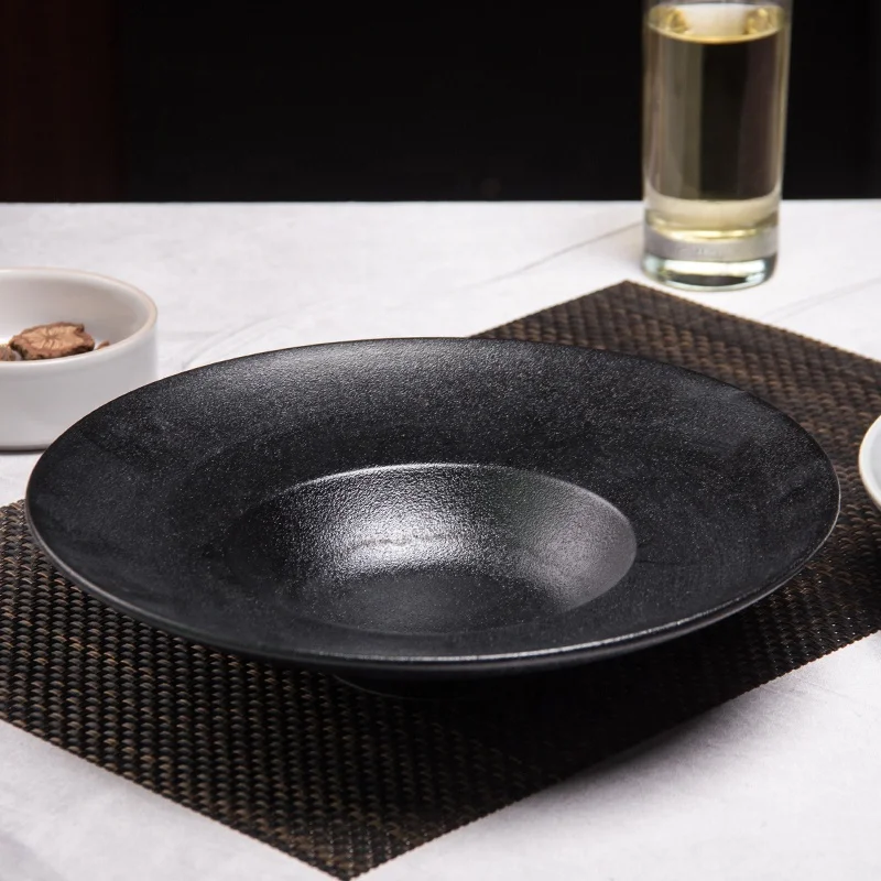 
New Design 9.5inch Porcelain Rim Bowl Soup Bowls Ceramic Soup Plate for Pasta Salad Vegetable Dessert Home Restaurant 