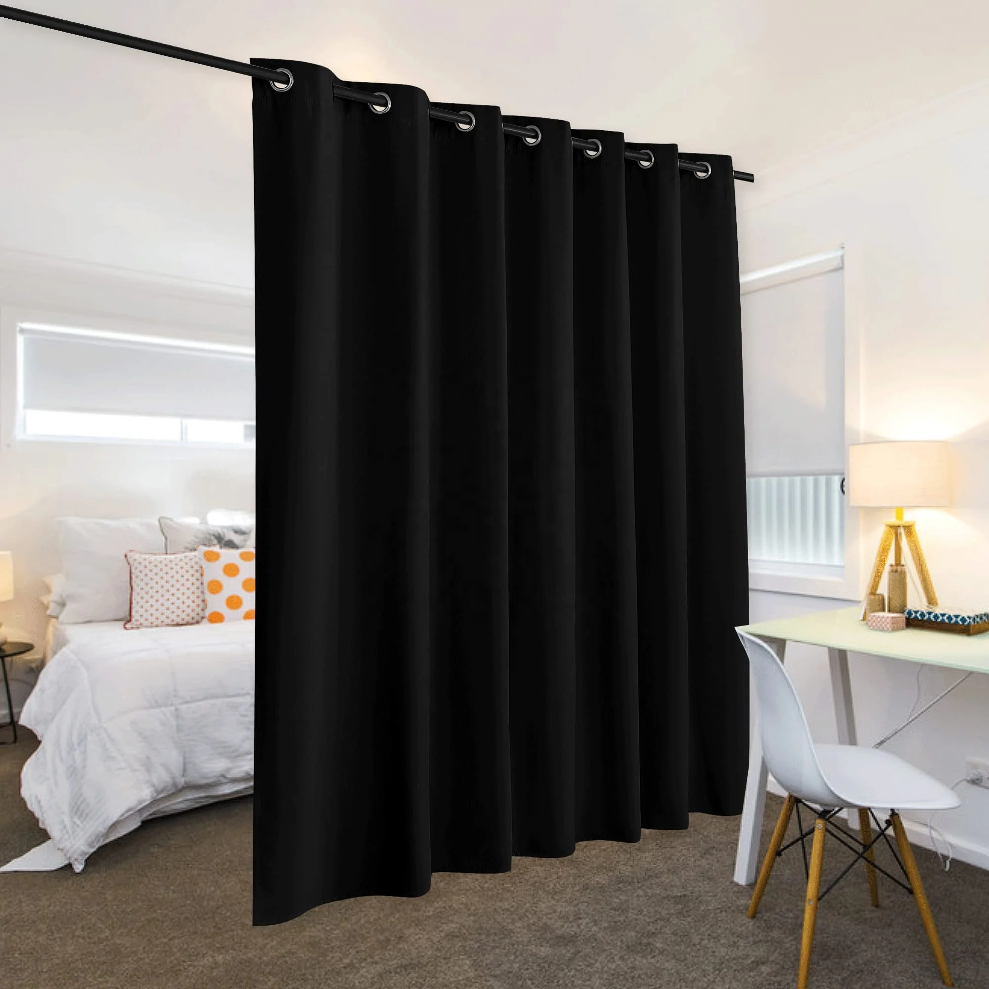 Blackout Made 220x140 Anti Noise Thermal Insulated Curtains For Nursery Sliding Glass Door Storage Space Room Divider Bedroom