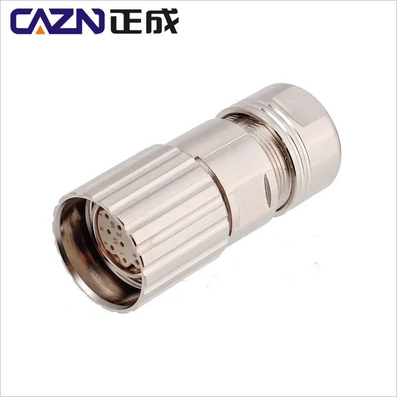 M23 Connector signal connector Crimp 6 7 9 12 17pin clockwise counterclockwise servo motor encoder shielded connector