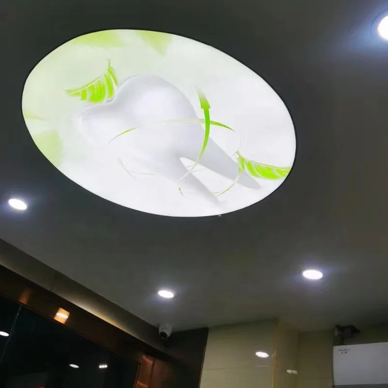 ZHIHAI office and shops ceiling decoration materials round circle pvc stretched ceiling
