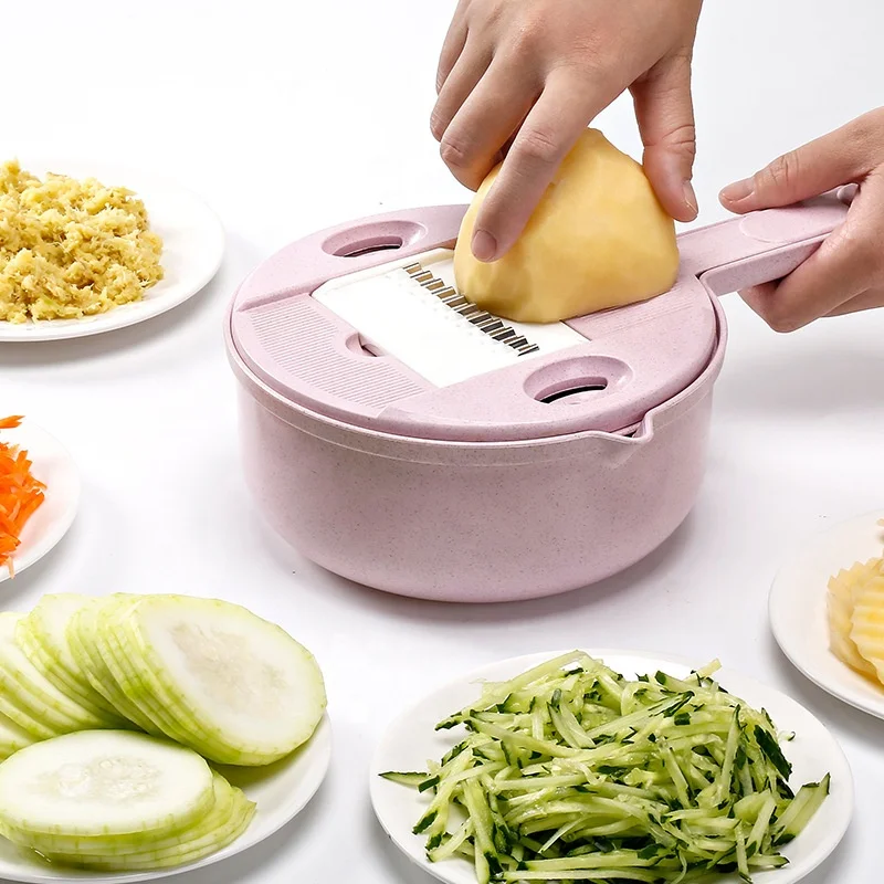 12-piece kitchen vegetable cutter potato shredder household multifunctional grater vegetable cutting artifact fruit slicer