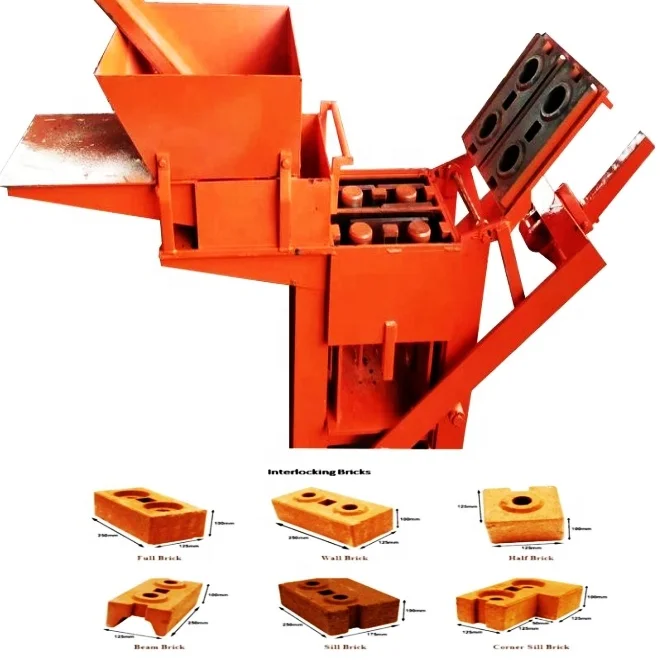 QMR2-40 High Quality Manual Compressed Interlocking Clay Earth Soil Cement Block Brick Making Machine Price