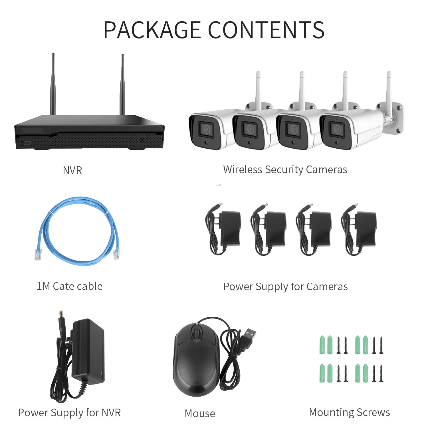 Wardmay 4CH 1080P Беспроводной NVR Kit Крытый Открытый ИК Ночное Видение безопасности 2.0MP IP камера Wi-Fi CCTV системы