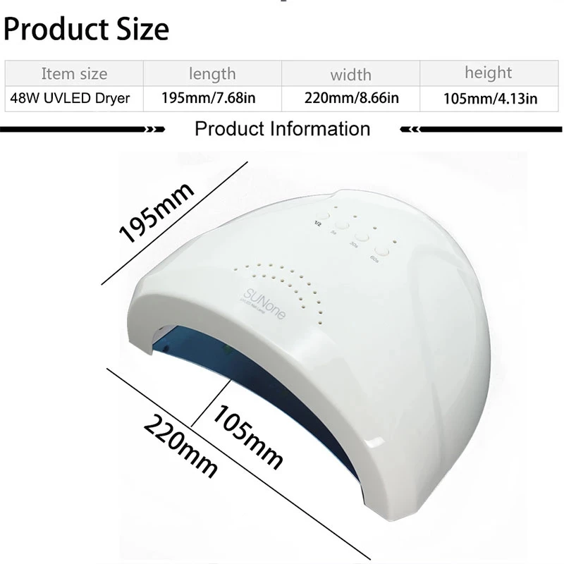 48W SUN ONE UV LED NAIL  Lamp for NAILS  Professional Gel Polish Drying