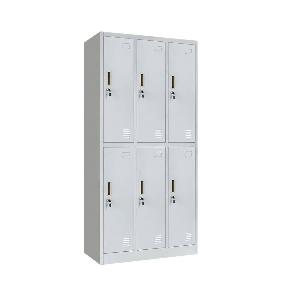 Steel Six Doors Locker Cabinet Metal Storage Lockers For Changing Room School Metal Wardrobe