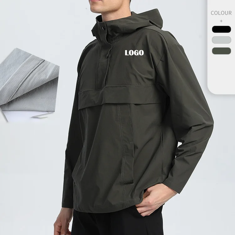 Fashion Gym Wear Men Sport Hoodies Jackets Nylon Waterproof Quick Dry Hoodie Outdoor Running Custom Jackets Mens