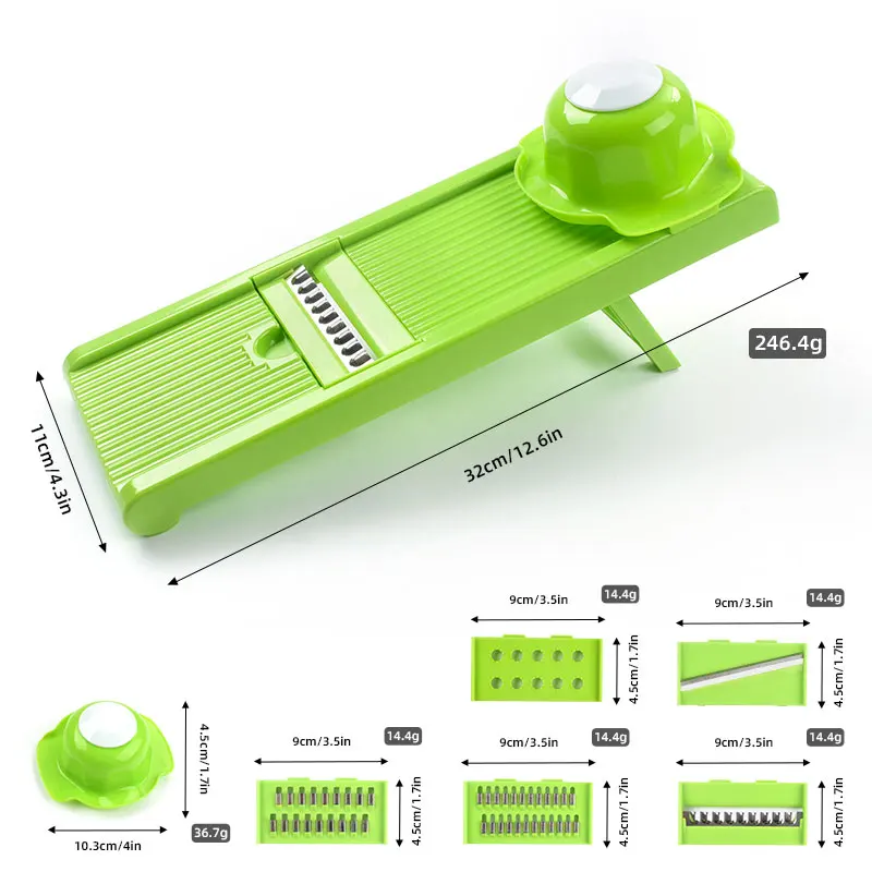 7in1 Vegetable Chopper Stainless Steel Blades Handheld Vegetable Cutter Vegetable Slicer For Potatoes, Carrots