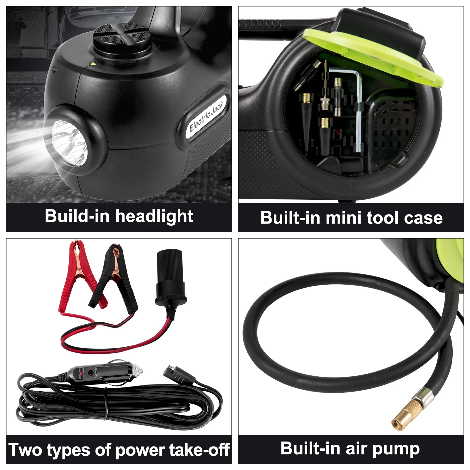 OEM 3in1 CE TUV ROSH DC12V 5T Portable Digital Screen Hydraulic Electric Car Jack with electric impact wrench