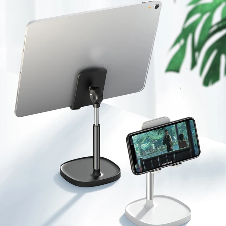 Desktop mobile phone stand adjustable height 360 degree rotating tablet stand
