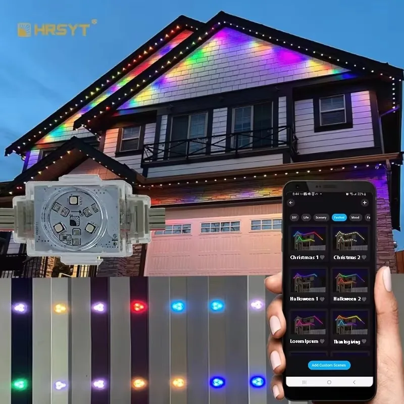 HRSYT Wholesale Waterproof IP68 Rgbic Led Strip Permanent Outdoor decorative lighting 48V pixel point Light