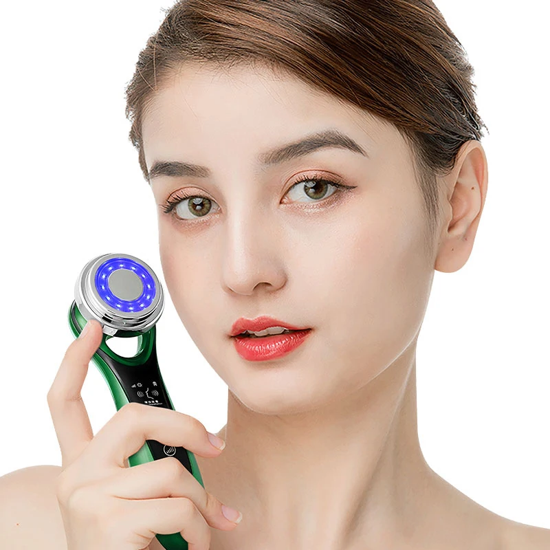 RF Face Vibrating Ultrasonic Beauty Device EMS Facial Massager