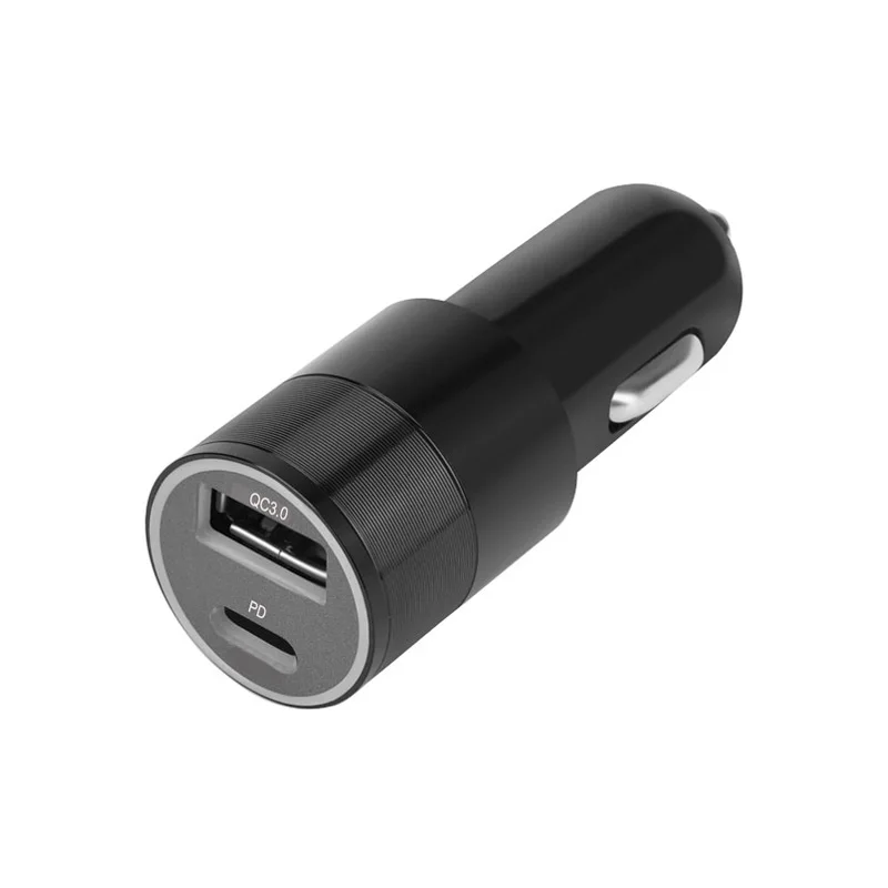Popular led Aluminum 48W Dual QC 3.0 Type-C Port Fast Charging USB Type C PD usbc car charger