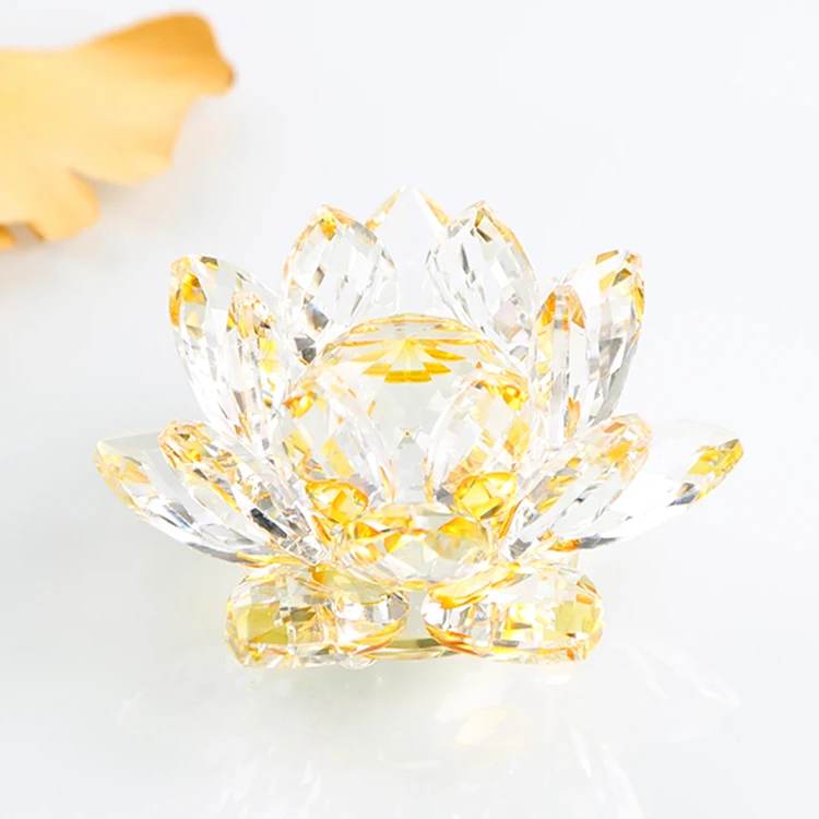 Religious Buddhism flower crystal glass lotus For Decoration