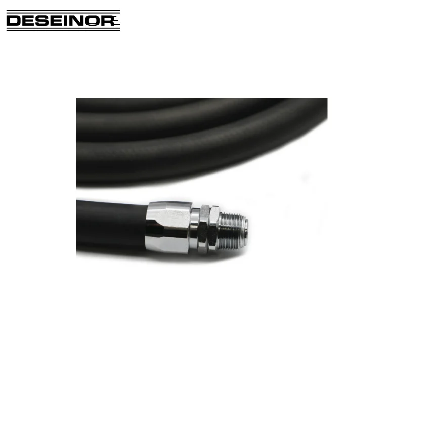 Fuel Dispenser Rubber Pump Gasoline Diesel Nozzle Hydraulic Pipe Hose Assembly with Brass Chrome Plated Fitting for Gas Station