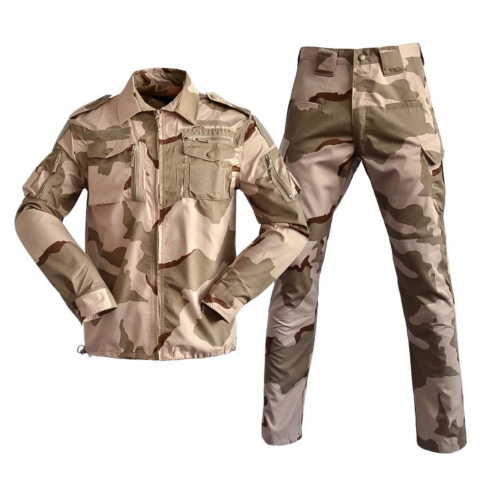 JSJM Light weight Durable 3 color Desert Uniform Combat and Daily Operation Uniform Training Camo Uniform