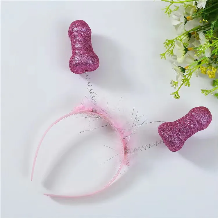 RTS Bachelor Party Funny Headdress Hen Party Hair Hoop Headbands Girls Night Party Pink Willy Headband