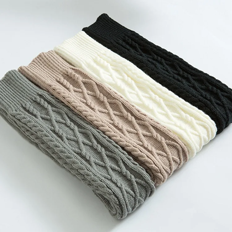 Trendy Boots Leg Warmer Knee High Women Sports Socks Exercise Woven Pattern Long Tube Yoga Sock Latin Winter Slouch Socks Cotton