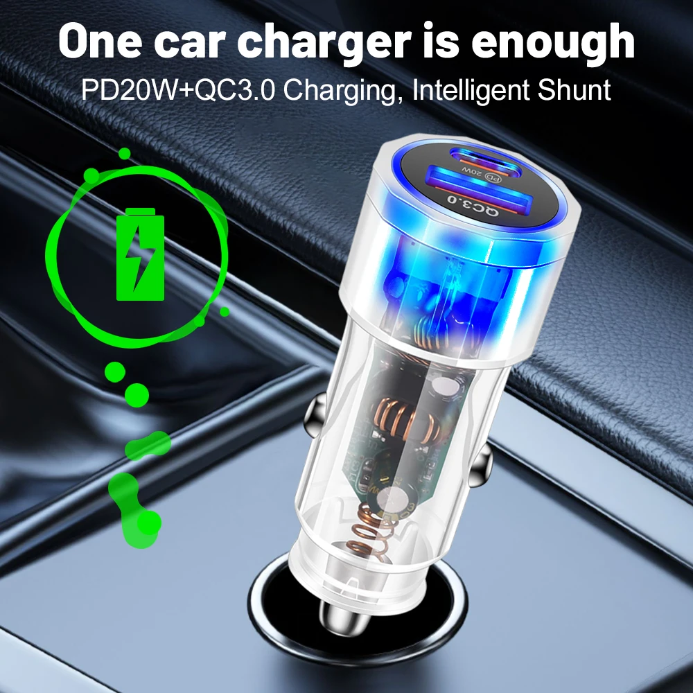 Top Seller 2 Port Fast Cargador Dual Type C Universal Laptop Charging Pd 38w Iphone Usb Car Charger