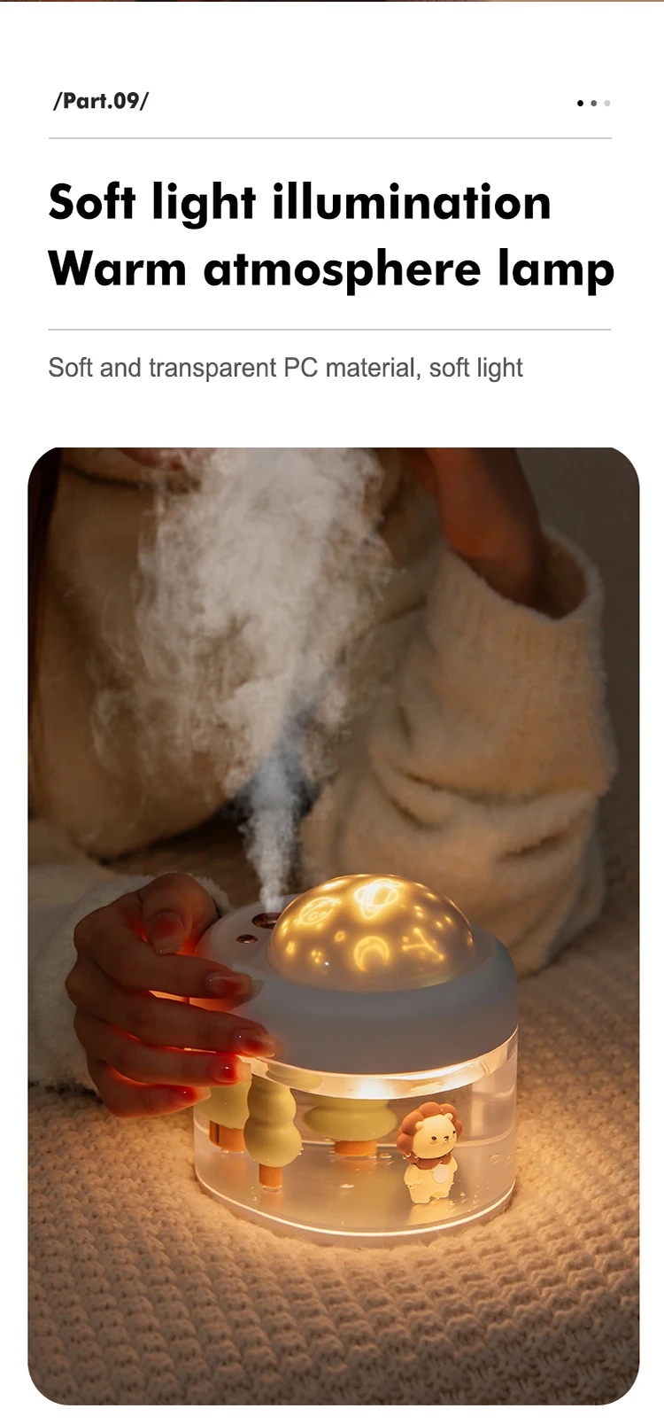 New Product Ideas 2021 Humidifier 500ml Colorful Night Light Cute Pink Humidifier