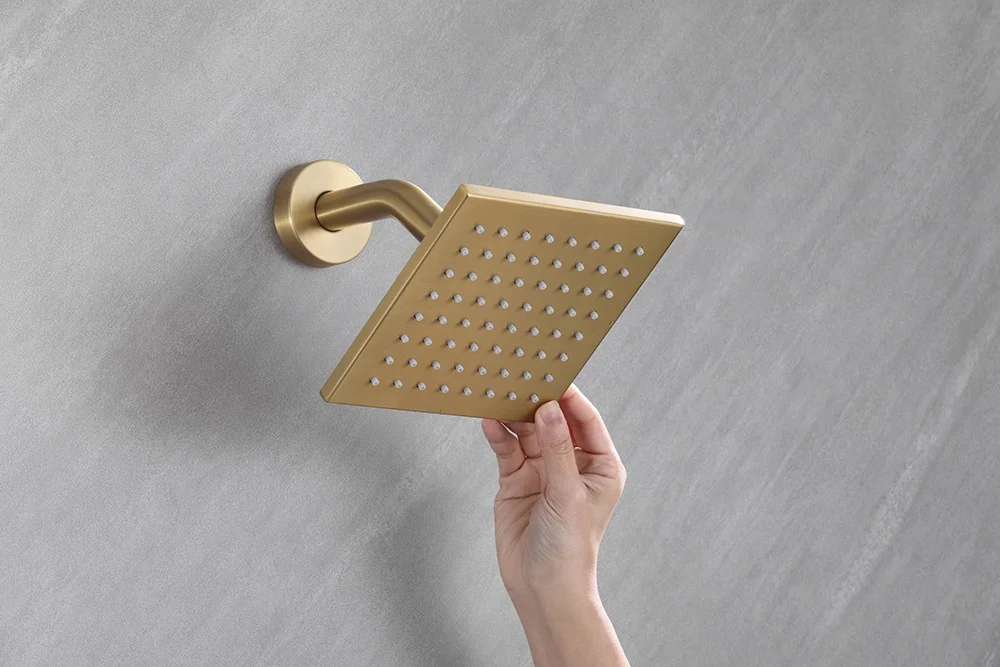 High Pressure Shower Booster Water SavingCopper  brushed gold concealed ceiling mounted shower set  and hander shower