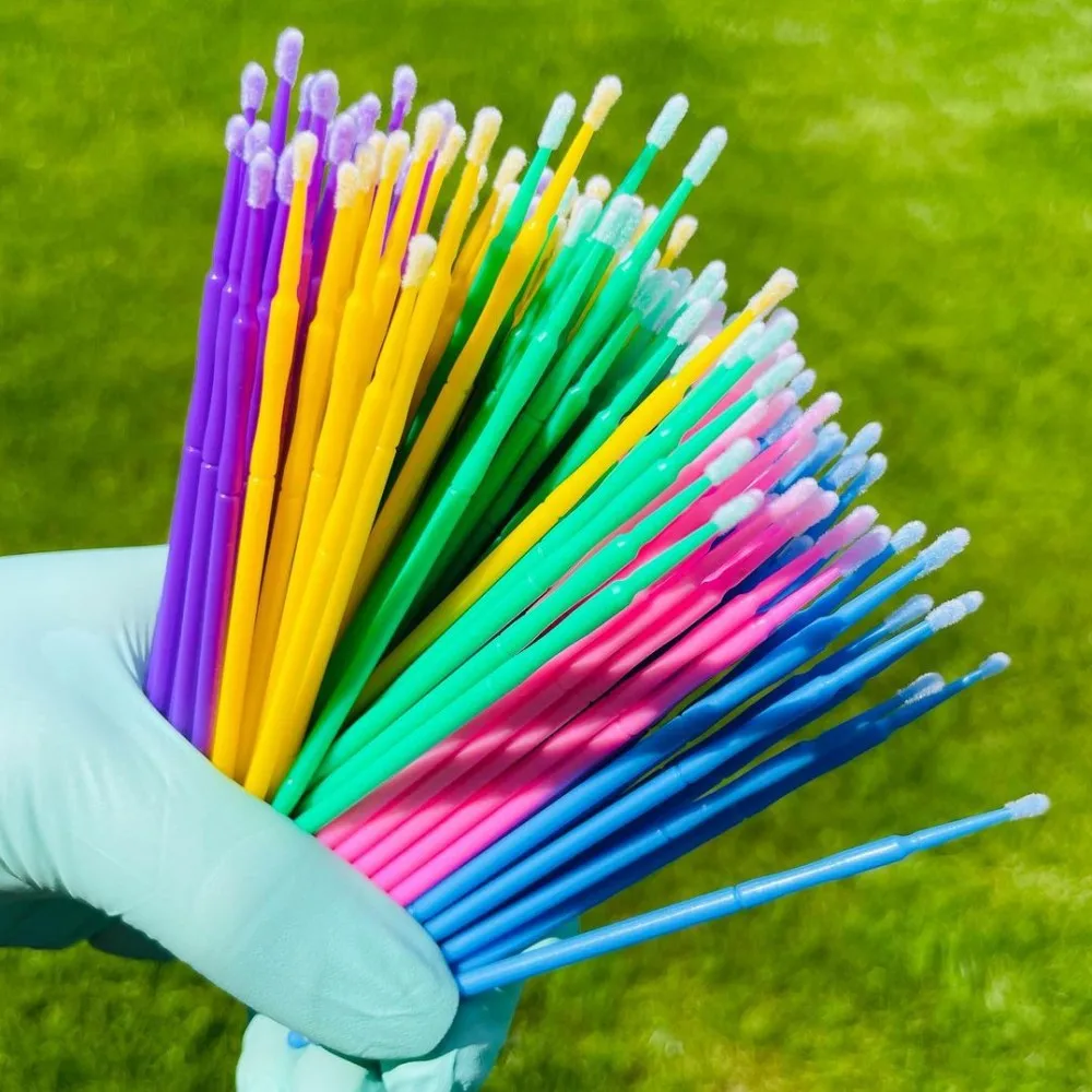 Long micro brushes micro swabs disposable lash microbrush pestanas lash accessories Eyelash Extension Brush