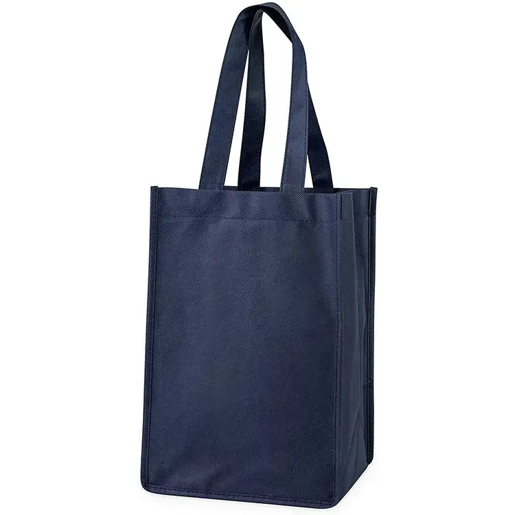 Оптовая продажа, многоразовая прочная Нетканая сумка для винных бутылок с принтом на заказ